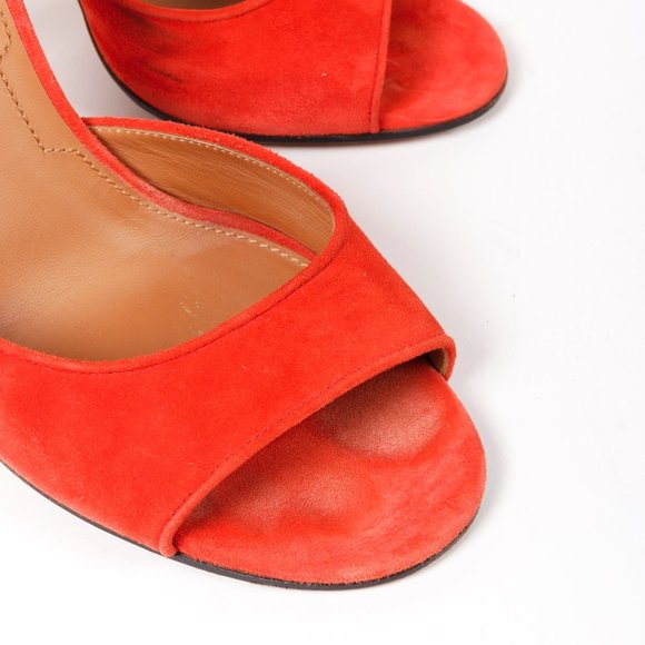 Givenchy Red Suede Shark Sandals - Picture 6 of 10